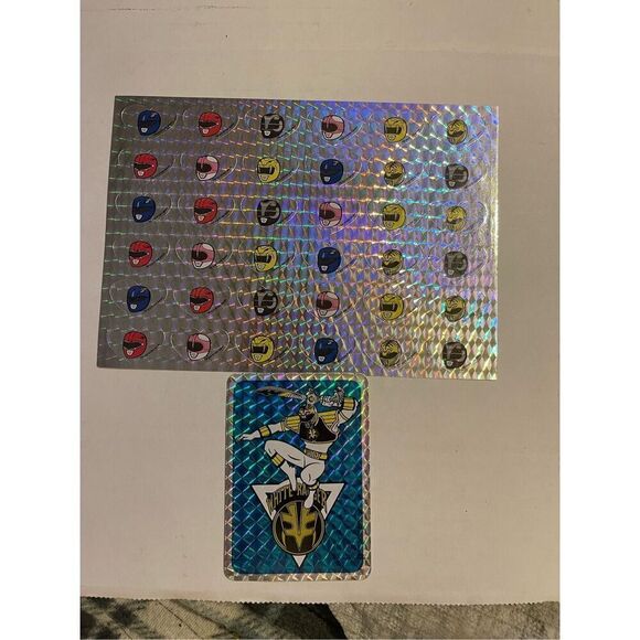 VTG New Mello Smello Power Rangers Valentine Kit 1994 Prismatic Bonus Sticker Fe - Picture 3 of 3